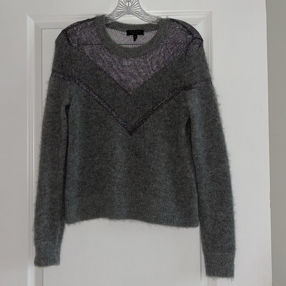 RAG & BONE Women's Gray Blaze
Metallic Net Sweater, Size Small - Picture 5 of 7